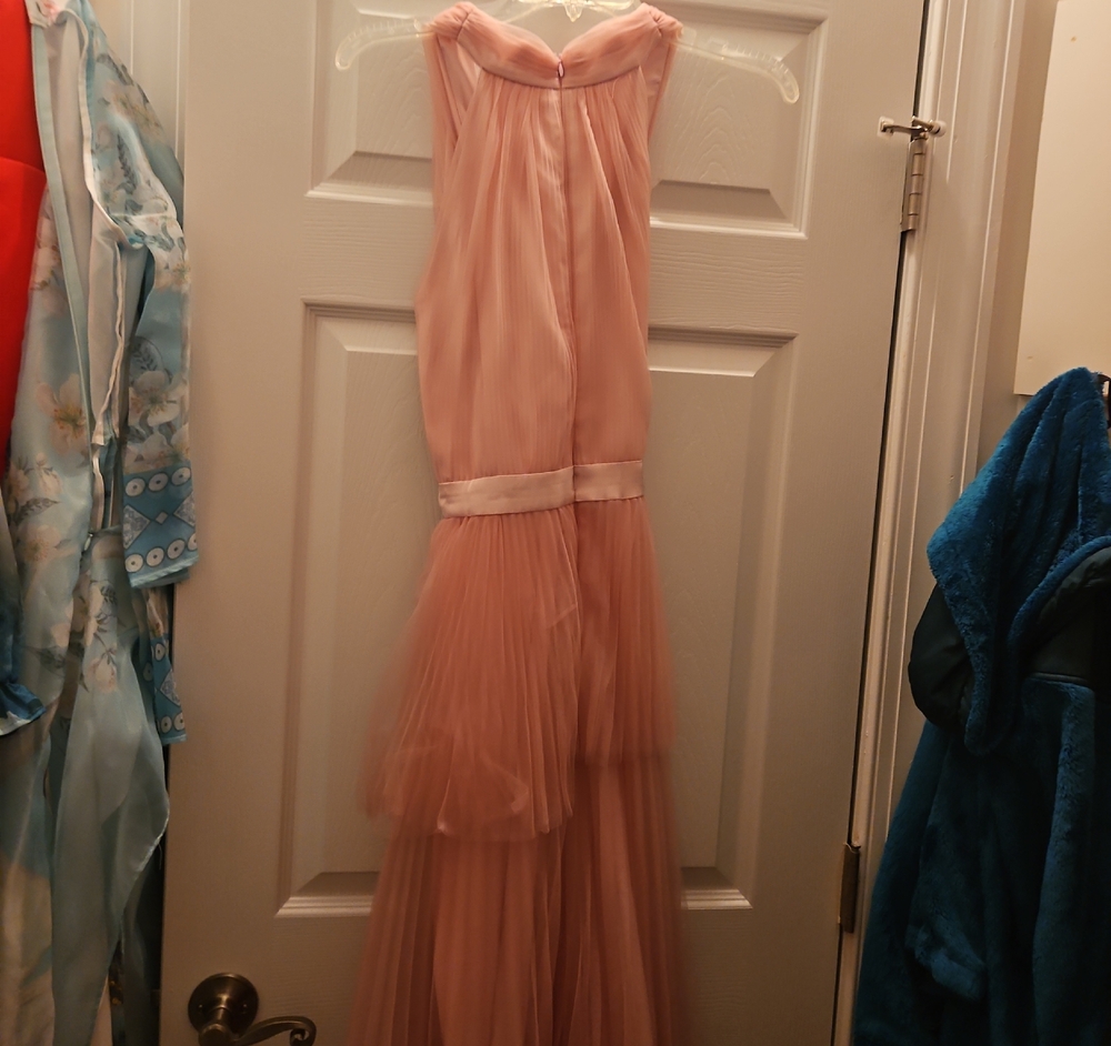 MOTF Blush Pink Pleated Midi Dress